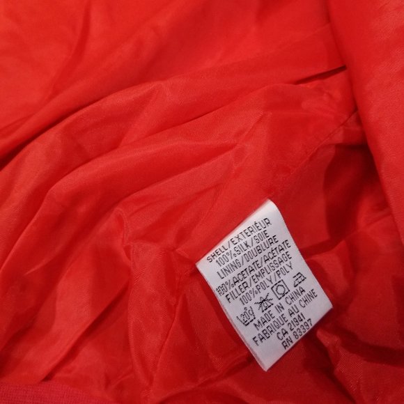 Ulavit Paris 100% Silk Red Zip-up Jacket - Picture 8 of 10